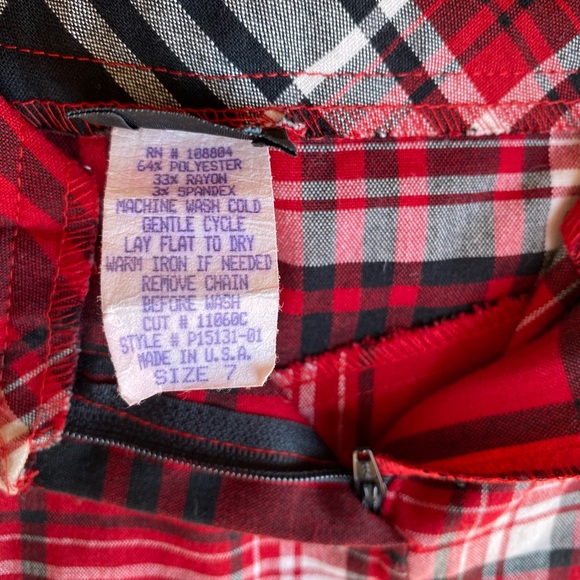 Vintage plaid mini skirt size 7 - Picture 6 of 7